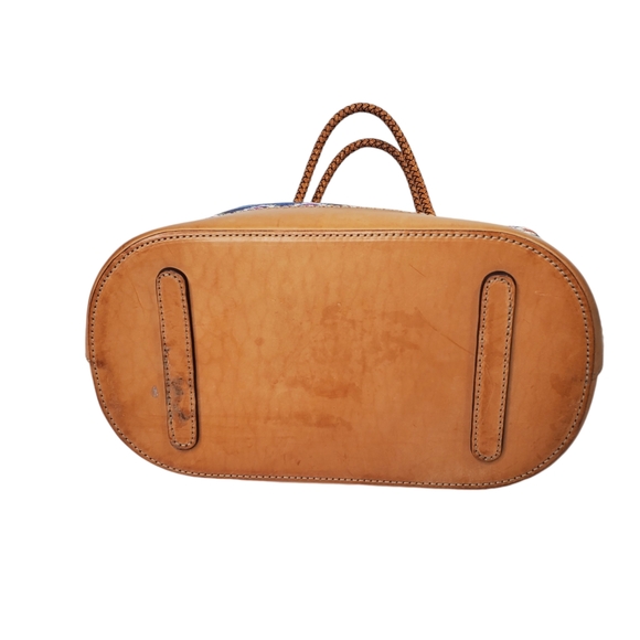 BRIGHTON Kesha Tall Tote Handbag Braided Leather Straps Boho Pattern - Picture 9 of 14